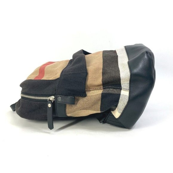 BURBERRY Backpack mega check pattern Bag Canvas/Leather Beige/Black - Picture 11 of 14